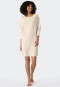 Maglia da notte oversize in modal con maniche a 3/4 e polsini, color sabbia - Modern Nightwear