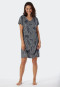 Camicia da notte a maniche corte in modal con scollo a V, stampa di foglie, multicolore - Contemporary Nightwear