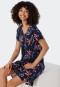 Chemise de nuit manches courtes modal encolure en V imprimé feuilles multicolore - Contemporary Nightwear