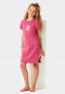 Chemise de nuit manches courtes en coton bio à motif rose - Prickly Love