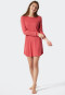 Sleep shirt long-sleeved interlock cuffs piping light red - Contemporary Nightwear