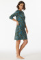 Slaapshirt lange mouwen modal bloemenprint petrol - Contemporary Nightwear
