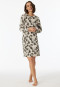 Slaapshirt lange mouwen modal bloemenprint zandkleurig - Contemporary Nightwear
