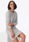 Sleep shirt long-sleeved V-neck stripes heather gray - Casual Essentials