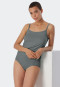 Confezione da 2 top con spalline sottili, sabbia/giada - Modal Essentials