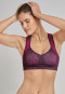 Sport-BH gemodelte Cups bügellos High Support beere gemustert - Active
