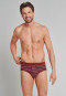 Sports briefs fine rib double pack with fly-front burgundy striped - Original Classics