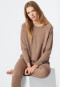 Sweat-shirt manches longues Lyocell bords-côtes marron - Mix+Relax Lounge