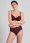 T-shirt soutien-gorge à bonnets et baleines dentelle bordeaux - Feminine Lace