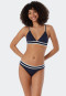 Triangel-Bikini-Set herausnehmbare Softcups variable Träger Mini-Slip Ripp-Optik dunkelblau - Underwater