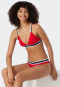 Triangel-Bikini-Set herausnehmbare Softcups variable Träger Mini-Slip Ripp-Optik rot - Underwater