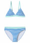 Triangle bikini set knitwear SPF40+ recycled stripes aquarium - Aqua