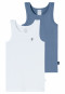 2-pack palm tree blue/white vests - Fine Rib