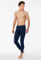 Long underpants with fly midnight blue - Original Fine Rib