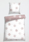 Reversible bed linen 2-piece flannelette stars dusky pink - SCHIESSER HOME