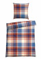 Reversible bed linen 2-piece flannelette multicolored checked - SCHIESSER Home