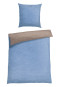 Set da 2 pezzi di biancheria da letto reversibile in Renforcé, azzurro-antracite - SCHIESSER Home
