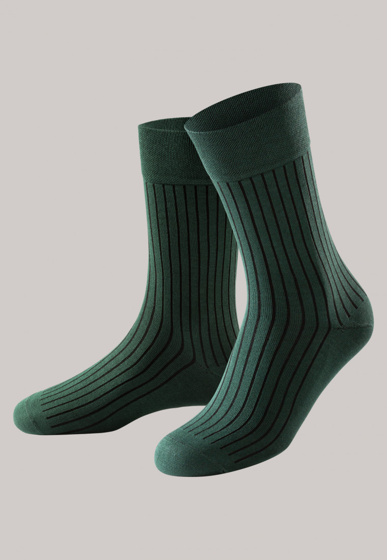 Herrensocken merzerisierte Baumwolle Ripp dunkelgrün - selected! premium