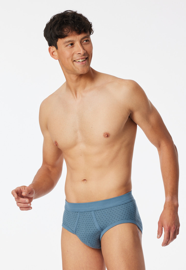 Sports briefs 2-pack fine rib atlantic blue patterned - Original Classics