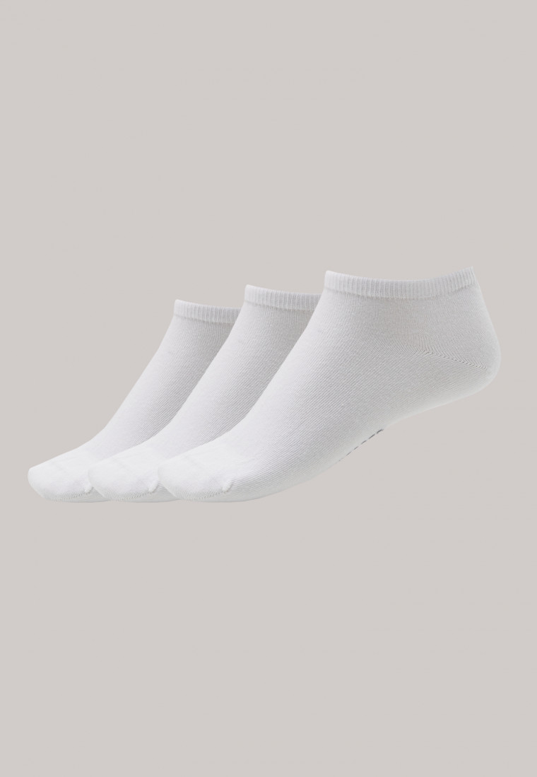 Confezione da 3 calzini per sneakers da uomo bianchi con finitura stay fresh: Bluebird