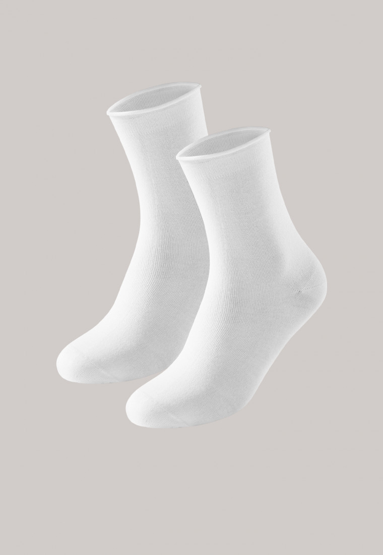 Damensocken 2er-Pack Micro Modal weiß - Long Life Softness