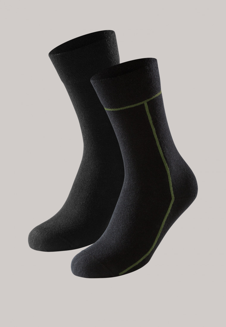 Men's socks 2-pack stay fresh black/green - Bluebird