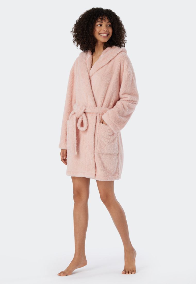 Dressing gown teddy fleece comfort fit rosé - Essentials