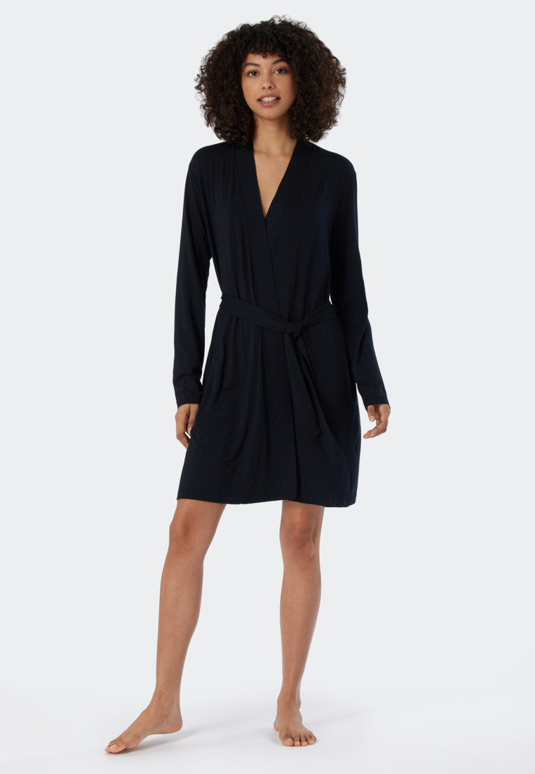 Dressing gown modal black - Essentials