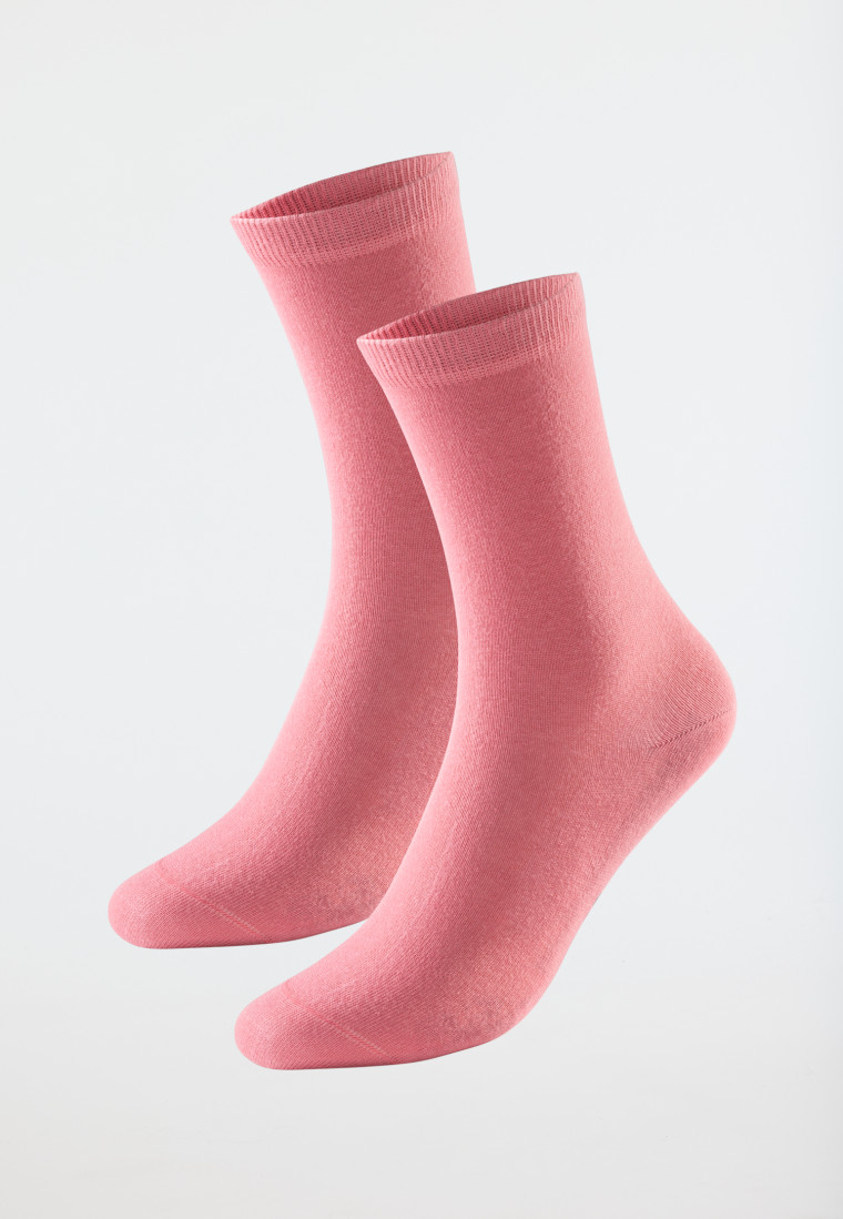 Chaussettes pour femme lot de 2 coton bio rose - 95/5