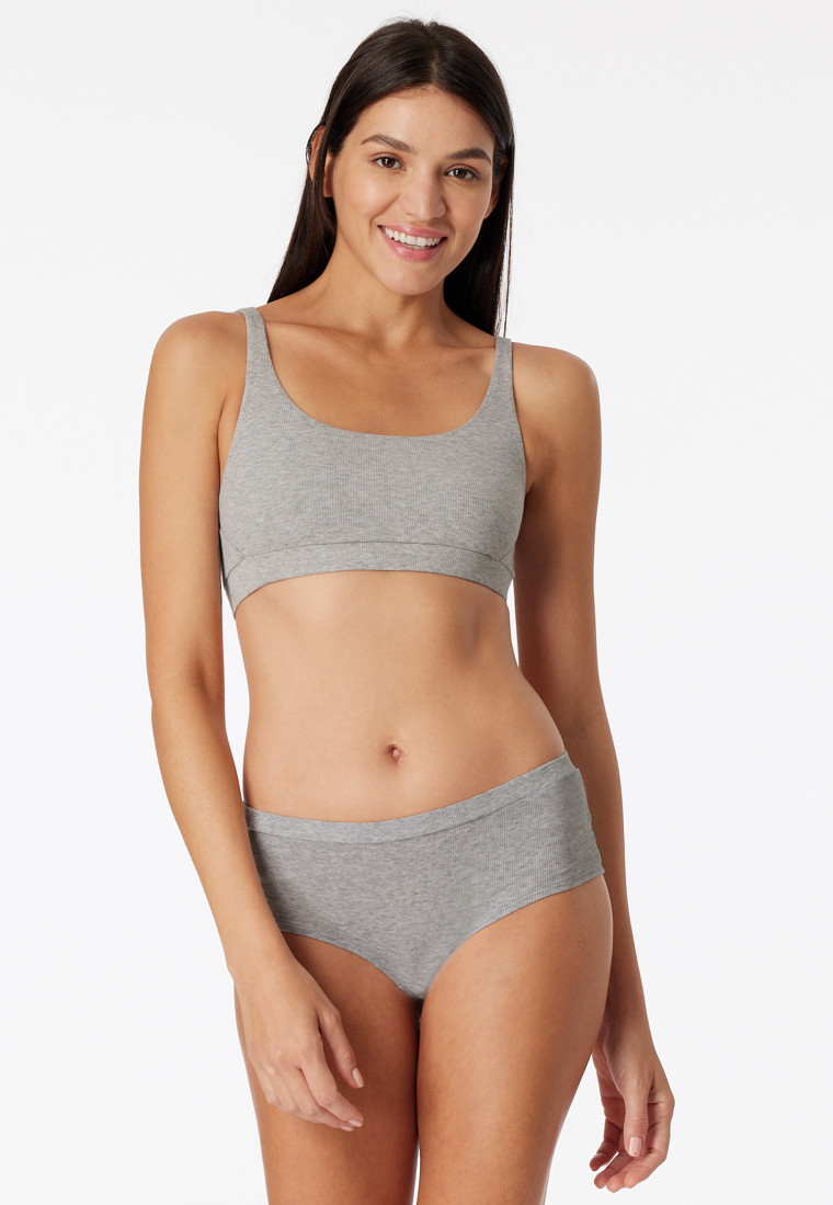 Bustier double rib organic cotton heather gray - Pure Rib