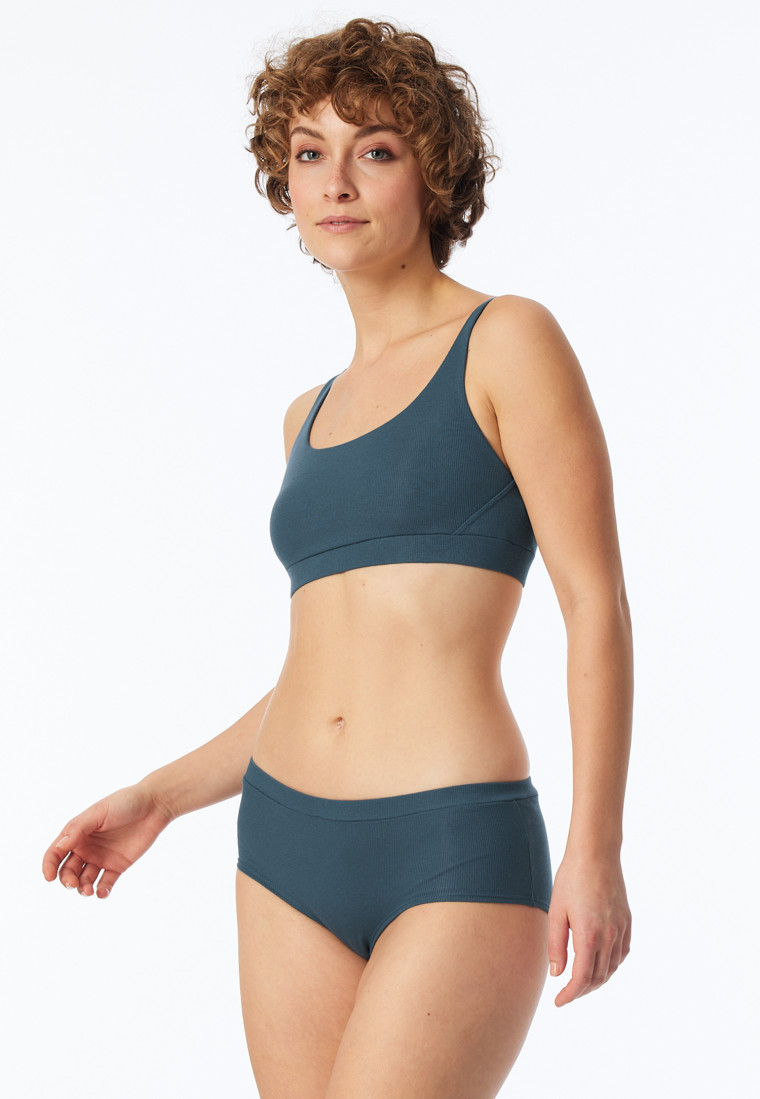 Double rib panty Organic Cotton denim blue - Pure Rib