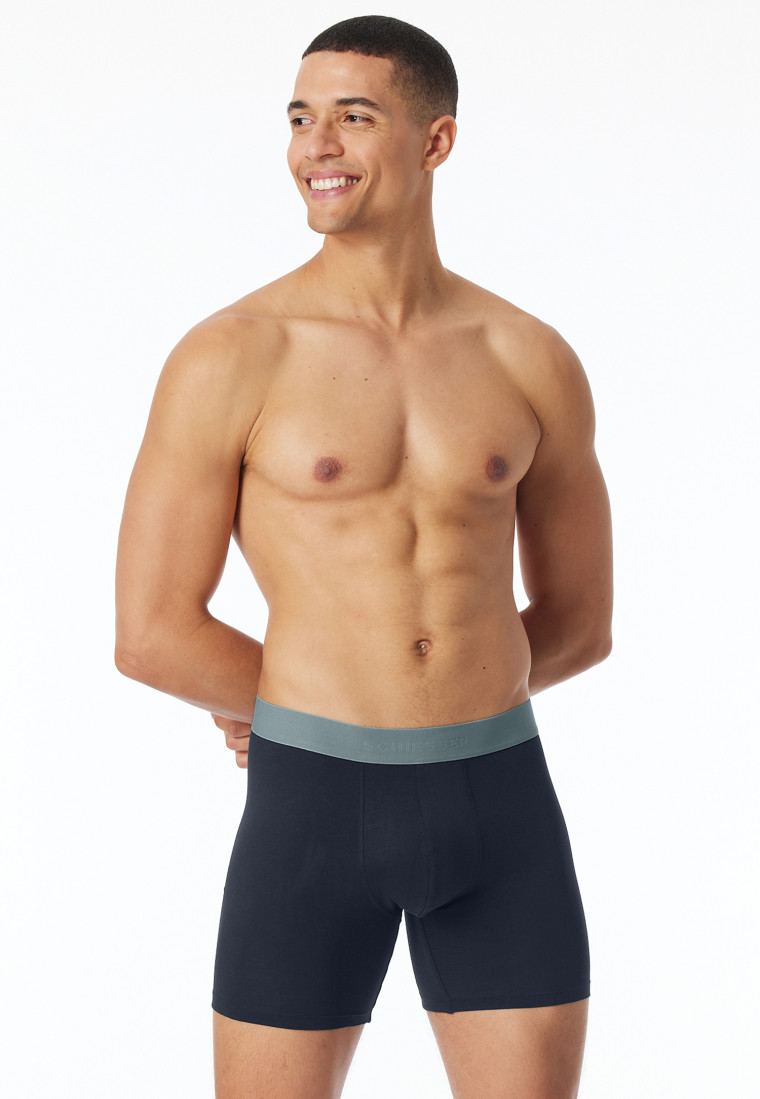 Long-Shorts 2er-Pack Organic Cotton Webgummibund mehrfarbig - 95/5