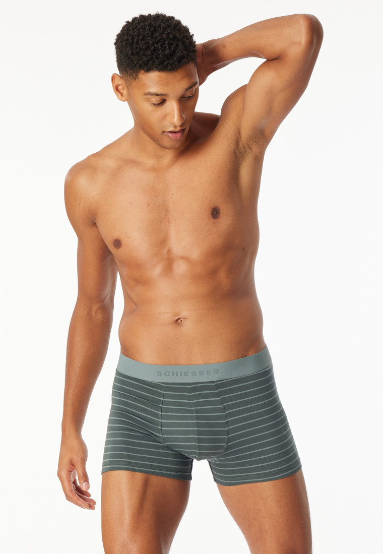 Shorts 3-pack Organic Cotton woven elastic waistband plain/stripes multi-colored - 95/5