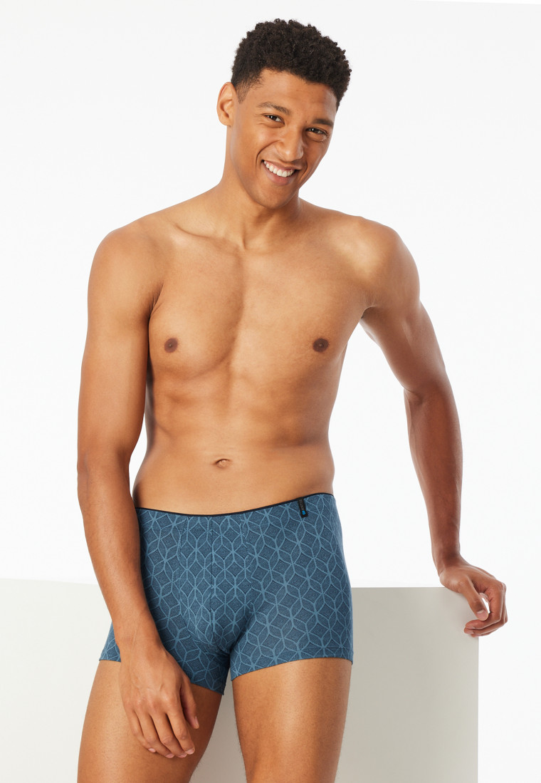 Shorts Modal gemustert atlantikblau - Long Life Soft