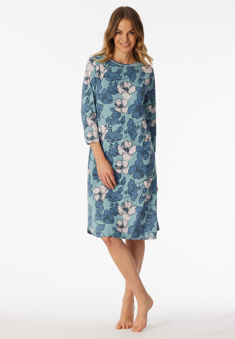 Nachthemd 3/4-Arm Blumenprint mineral - Comfort Nightwear