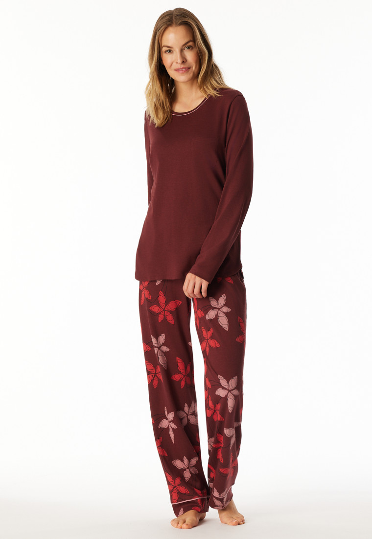 Lange pyjama wijnrood - Comfort Nightwear