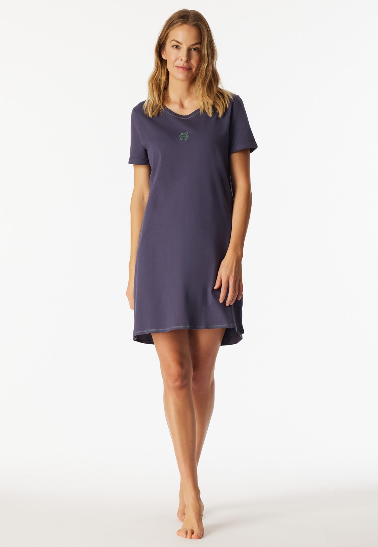 Sleepshirt kurzarm Schneeflocke indigo - Casual Essentials