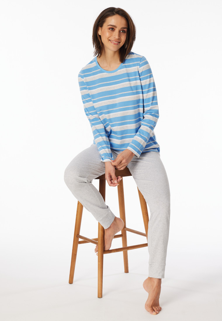 Schlafanzug lang hellblau - Casual Essentials