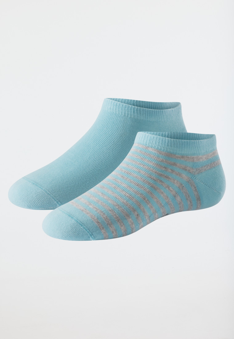 Women's sneakers double pack organic cotton light blue/striped - 95/5