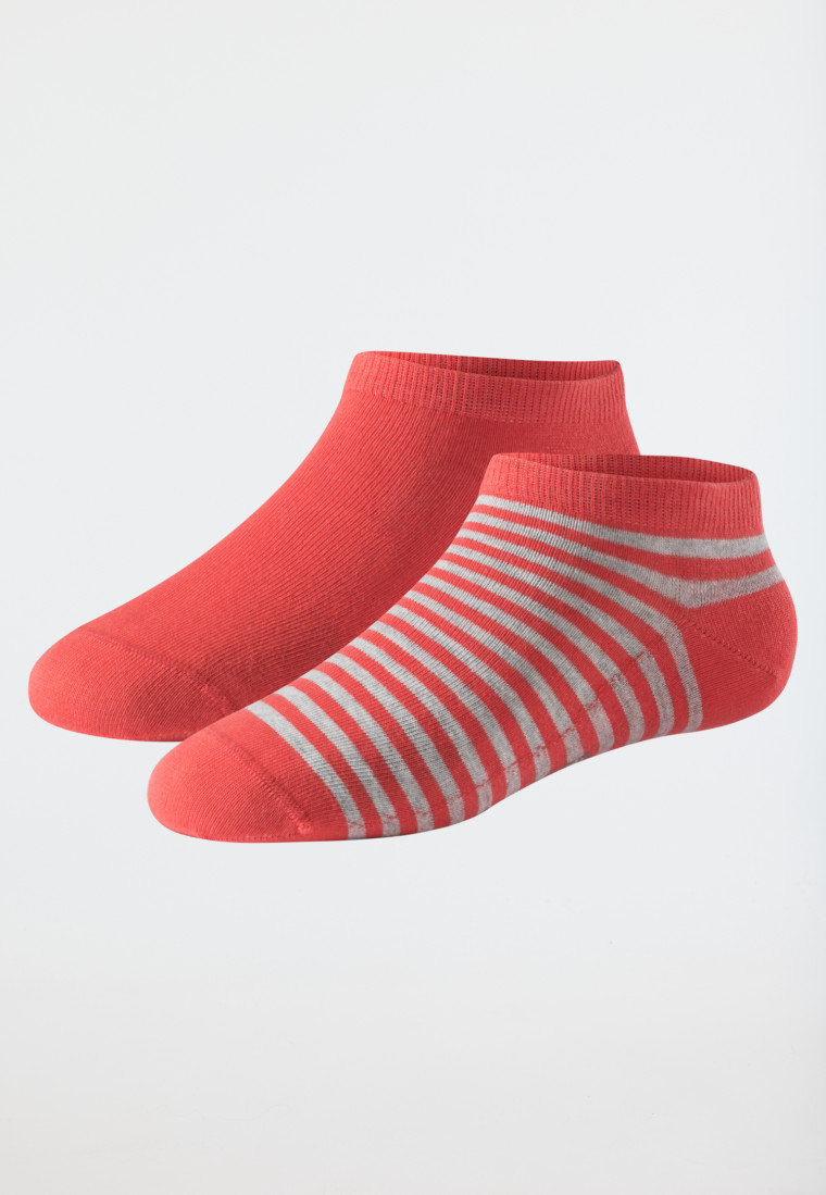 Scarpe da ginnastica da donna in cotone organico a doppia confezione rosso/strisce - 95/5