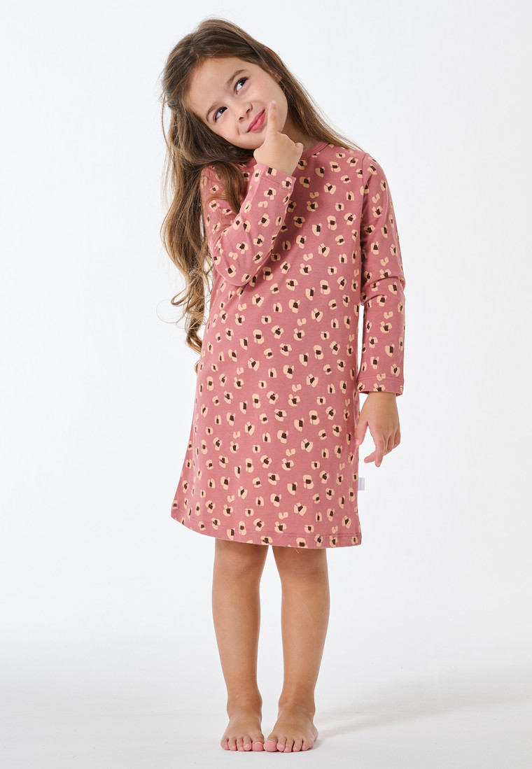 Chemise de nuit à manches longues Animal Print vieux rose - Kids Nightwear