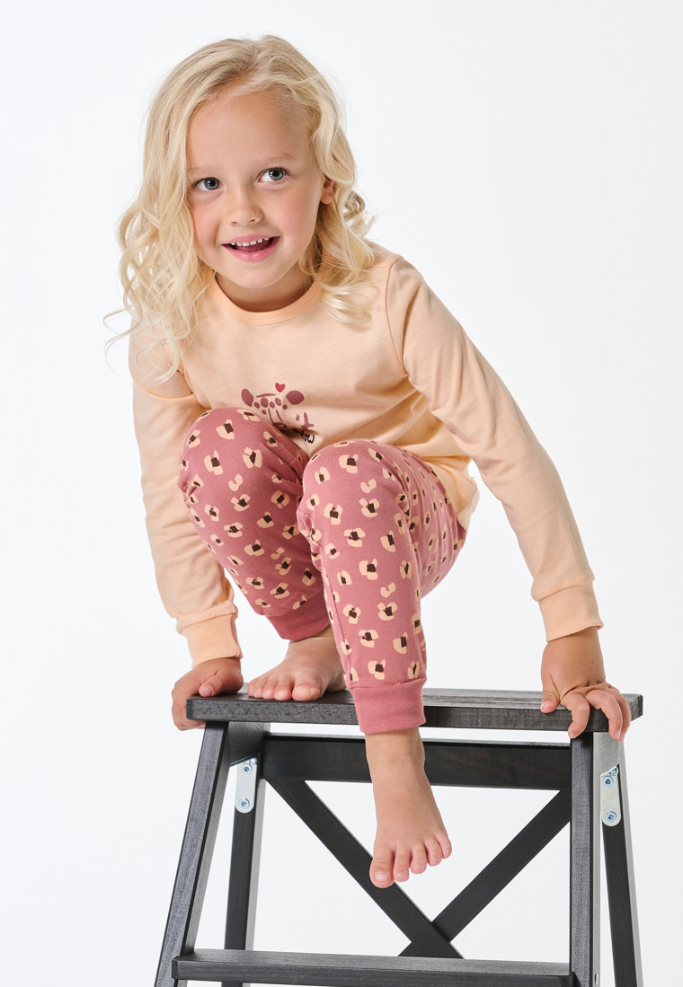 Schlafanzug lang Bündchen Animal Print lachts - Kids Nightwear