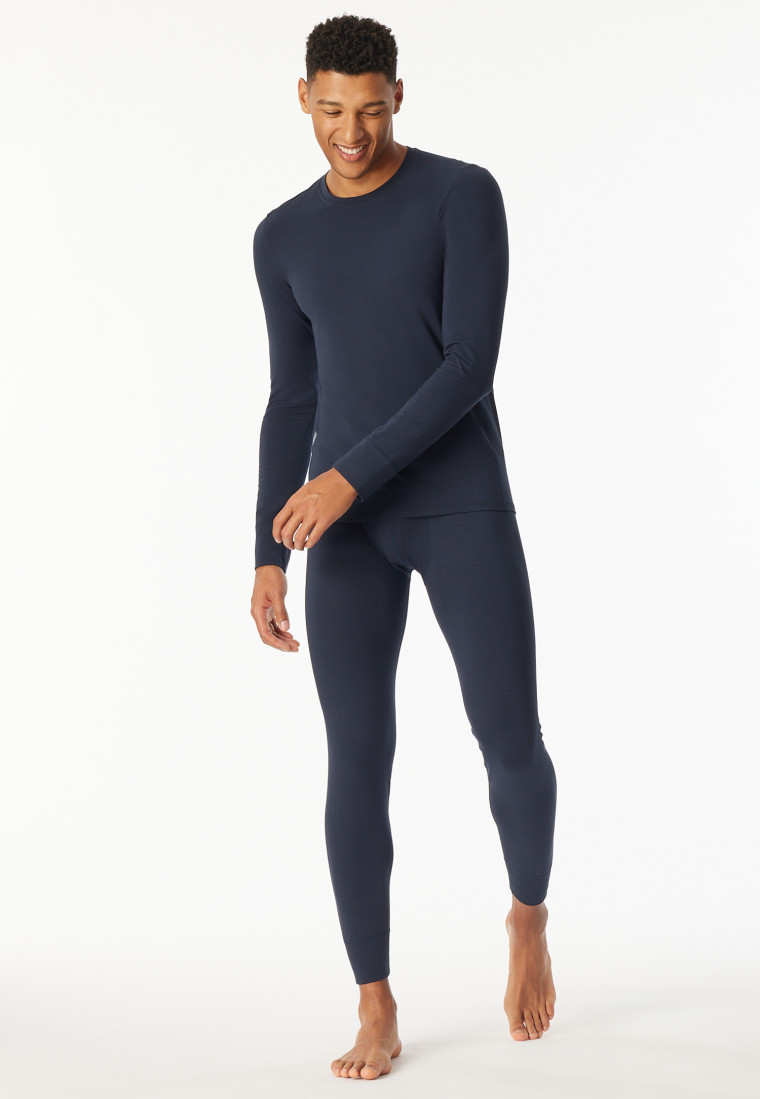Broek lang warm nachtblauw - Casual Warming