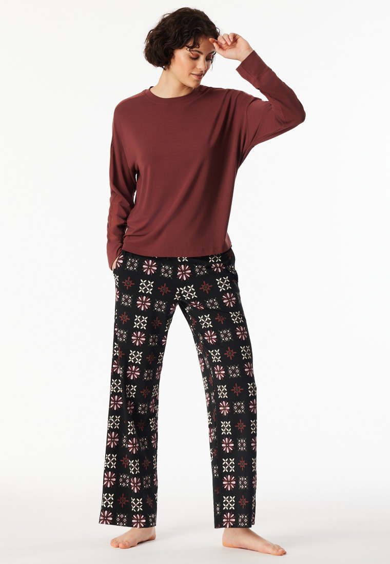 Shirt langarm burgund - Mix+Relax