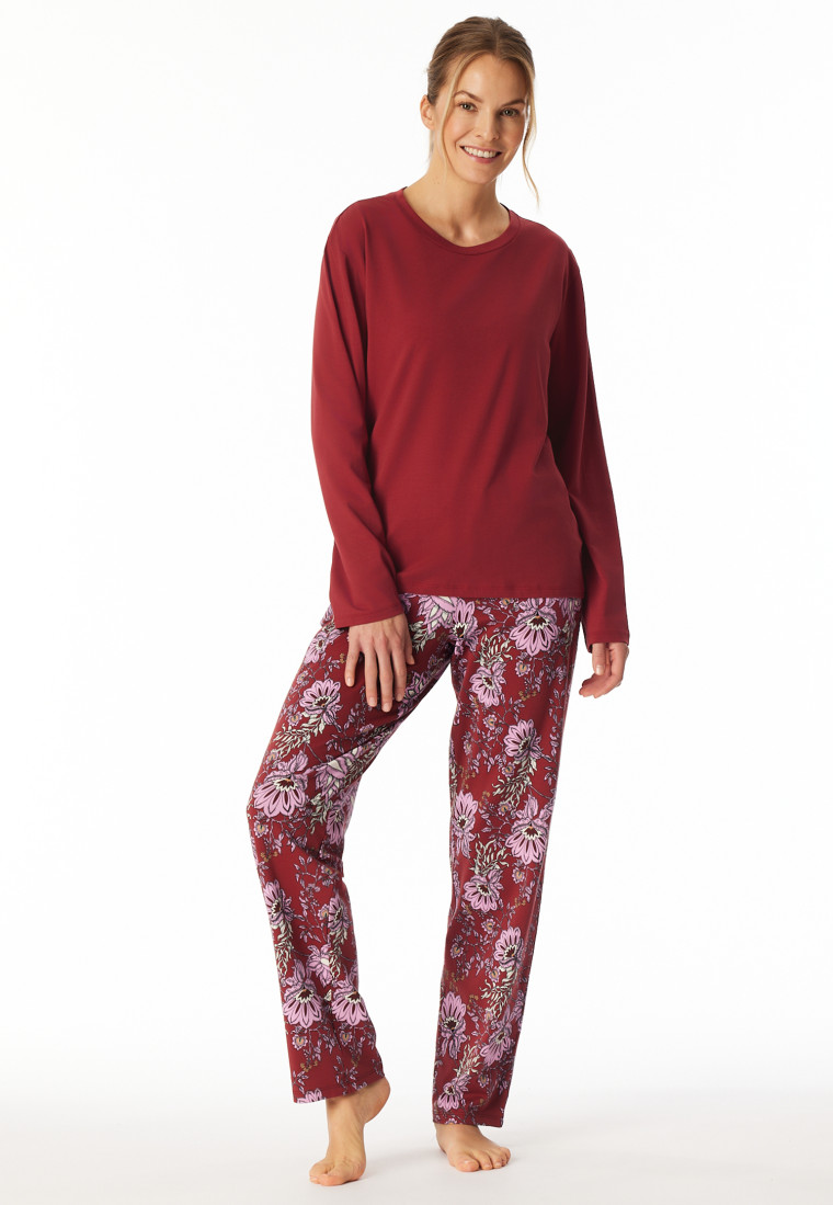 Maglietta manica lunga scollo tondo rosso scuro - Mix+ Relax