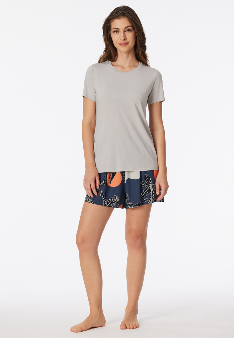 Shirt short sleeve round neck gray-jaspé-gray - Mix+Relax