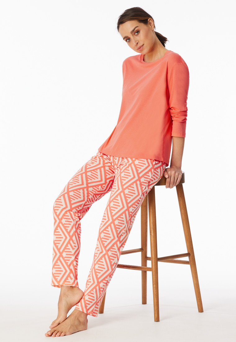 Pyjamas long interlock peach - Modern Nightwear