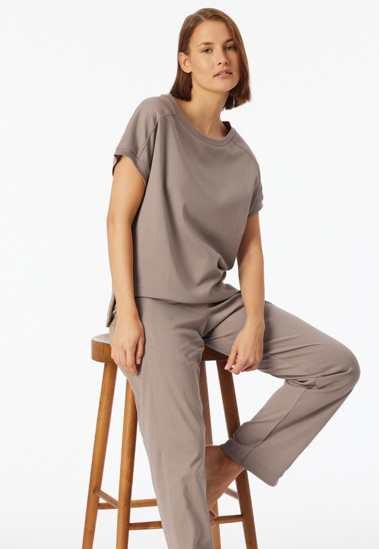Shirt kurzarm merzerisierter Interlock clay - Mix+Relax