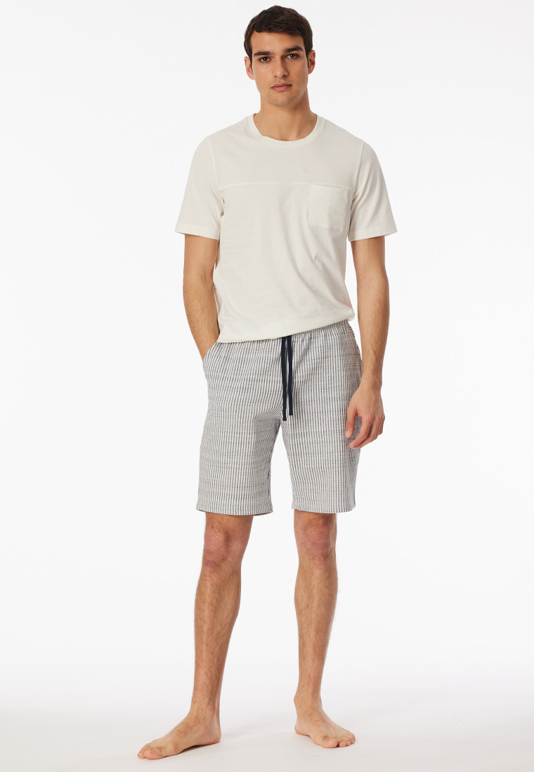 Bermuda Single Jersey Jacquard Streifen nachtblau - Mix+Relax