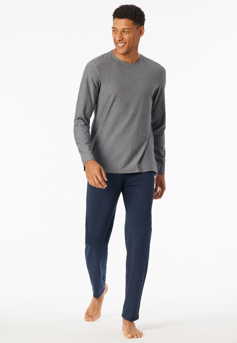 Long pyjamas striping midnight blue - Selected Premium Jacquard